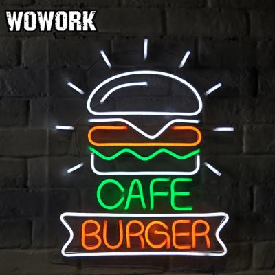 China Outdoor WOWORK Wall Mounted DC 12v LED Indoor Waterproof Window Restaurant Shop Customized Wired Neon Sign for sale