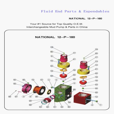 China Fluid End Expendables 12-P-160 Drilling Rig Mud Pump Parts for sale