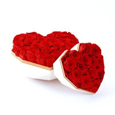 China UO Preserved Beautiful Romantic Roses Forever Flora Arrangement Luxury Preserved Natural Roses Promotional In Gift Box For Valentine's Day for sale