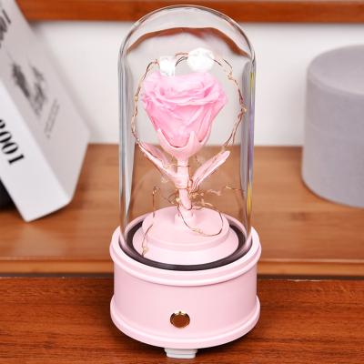 China UO Romantic Gorgeous Preserved Roses Rose Forever Blooms Real Eternal Roses Valentine Rose Gift Decorations Beauty and the Beast Rose Flowers in Glass for sale