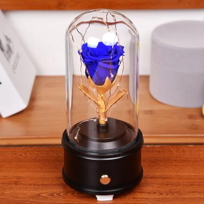 China Romantic Gorgeous Preserved Roses UO Elegant Present Preserved Flowers Rose Gift with LED Mood Lights and Bluetooth Music Speaker for Wife Birthday Thanksgiving Day for sale