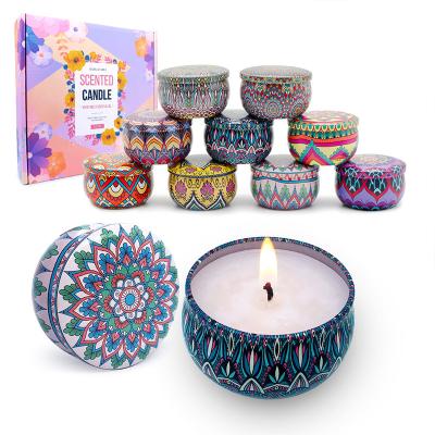 China UO Hot Selling Home Decor Wedding Decoration Scented Candle Massage Gift Set Nature 100% Soy Wax Candle Travel Tin Candle for sale