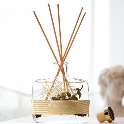 China Luxury French Reed Diffuser With Natural Aroma Essential Oil UO Perfume Rattan Stick Glass Bottle Wedding Decoration Home Promotion Gift for sale