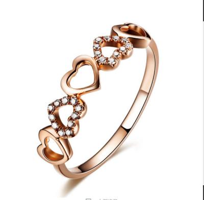 China CLASSIC 18K Rose Gold Backing Processing Real Diamond Heart Shaped Ring Custom Made With Certificate Diamond Engagement Ring for sale