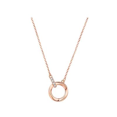 China New Fashion CLASSIC 18k Solid Gold Mobius Twisted Ring Shape Rounded Hexagram Pendant Necklace For Women for sale