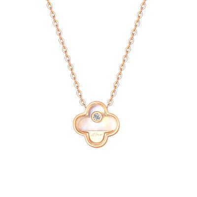 China CLASSIC Four Leaf Clover Light Craft Clavicle Luxury All-Match Inlaid High End Necklace for sale