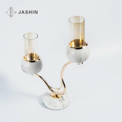 China Cheap European Romantic Family Candlelight Elegant Metal Candlesticks Glass Candles From China for sale