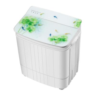 China Hotel 3kg Mini Semi Automatic Household With Lid Glass Cover Tub Twin Washing Machine For Home for sale