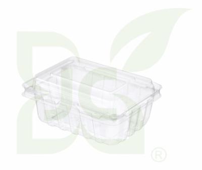 China JC Durable Lock Knob - Clear Plastic Top Block Hinged Fruit Container for sale