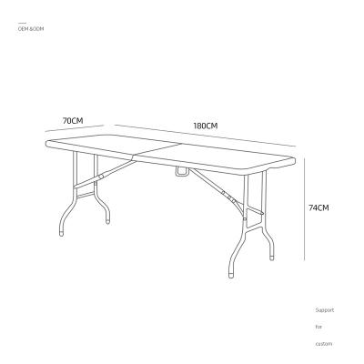 China Portable 180cm Modern White HDPE Able Blow Mold Blowing Folding Wedding Party Plastic Event Table Outdoor Dining Table for sale