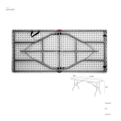 China Modern outdoor furniture table 5ft 150cm BBQ shopping rectangle folding table HDPE lightweight plastic for sale