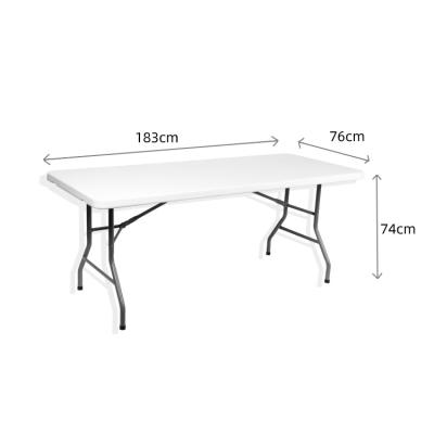 China Modern Wholesale White Rectangular Plastic Height Table Outdoor Chair And Garden 6ft Table 75cm Folding for sale