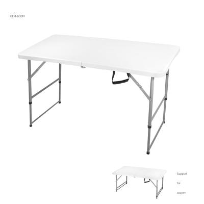 China Modern FORUP Table 4ft Folding Table Serving Fold-in-Half Portable Plastic Picnic Party Dining Camp Table White for sale