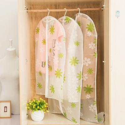 China Transparent closet Hanging Garment Bags flower Printed with Silver Trim Zip for sale