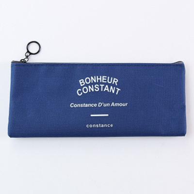 China Custom Printed Logo Promotional Cotton Fabric Student Pencil Pouches With Zipper for sale