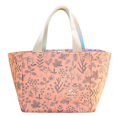 China Womens Full Color Printing Canvas Hand Bags With Cotton Handles for sale