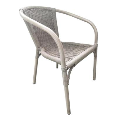 China Minimalist Aluminum Armchair Outdoor Furniture Dining Garden Rattan Chair for sale