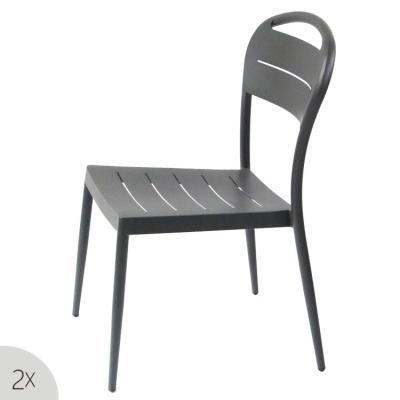 China Minimalist Outdoor Dining Restaurant Metal Backyard Hotel Dining Foshan Factory Aluminum Cafe Chair for sale