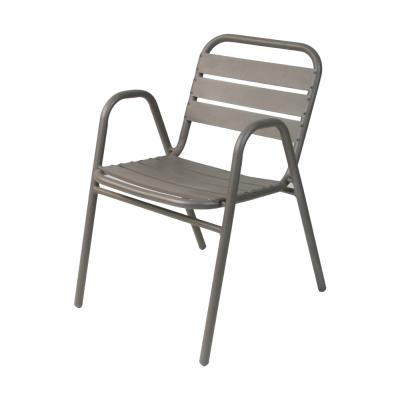 China Aluminum Minimalist Metal Slat Bistro Furniture Garden Outdoor Garden Chair for sale