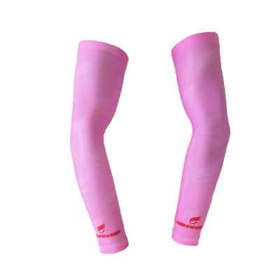 China Custom Cycling Antibacterial Sublimation Arm Warmer , Customized Pink Arm Compression Sleeves for sale