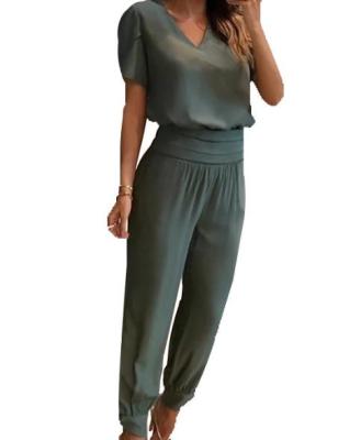 China Casual Fashion Set QUICK DRY Lady Blouse and Long Pants 98% Polyester 2% Spandex for sale