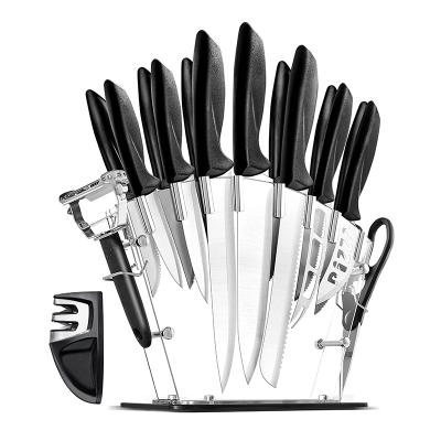 China 17pcs Viable Non Stick Kitchen Knife Set Chef Knives Stainless Steel Professional Design for sale