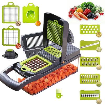 China Viable 12 in 1 Manual Fruit Grater Mandoline Vegetable Chopper Cutter Slicer for sale