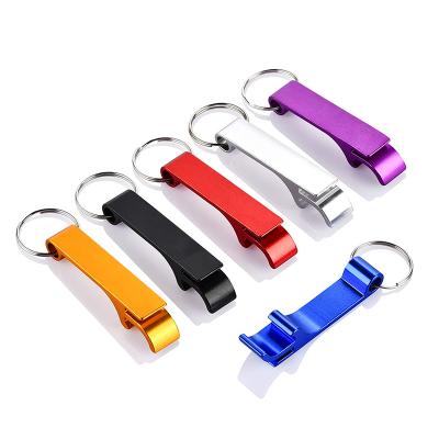 China Sustainable Drink Tools Custom Logo Printing Metal Mini Aluminum Alloy Beer Bottle Opener Key Chain for sale