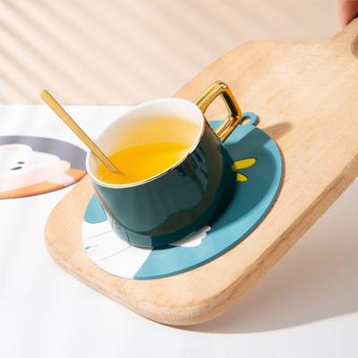 China Custom Nordic Dining Table Mat Placemat Silicone Kids Mat Dinnerware Tea Cup Pad Dinner Set Viable Place for sale