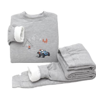 China Thickening Cotton And Velvet Boy's Autumn Clothes Long Johns Children's Smart Casual Thermal Underwear Set for sale