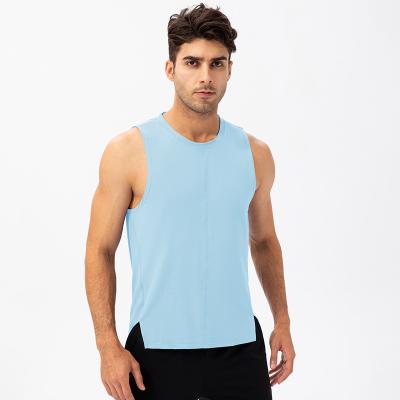 China Shirts & Custom Made White Mens White Quick Dry Running Wicking Sleeveless Tank Tops T-shirt Summer Knit Tank Tops Fitness Tank Tops for sale