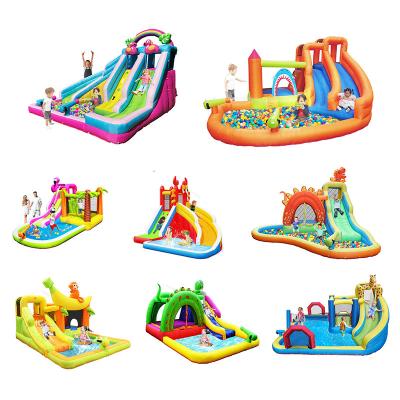 China Wholesale Waterproof Outdoor Playground Water Pool Slides Double Castle Jumping Bouncy House Inflatable Bouncer Water Slide Playground for sale