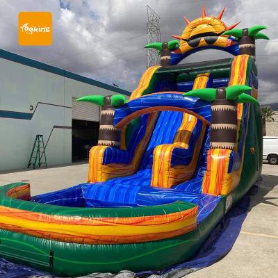 China Waterproof Backyard Commercial Inflatable Water Slide Jumping Castle Bounce Houseinflatable Bouncy Water Slide With Pool for sale