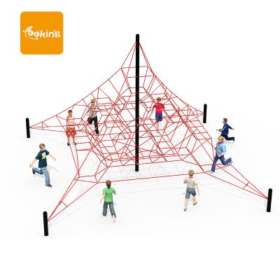 China PE Equipment Kid Play Outdoor Climbing Net Playground 5x5 Outdoor Climbing Rope Net Playground for sale