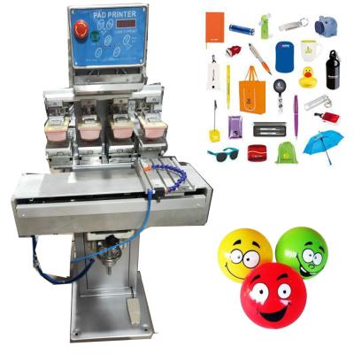 China All kinds of products industry 4 color tampo printer metal logo 4 color protection plastic printer for sale