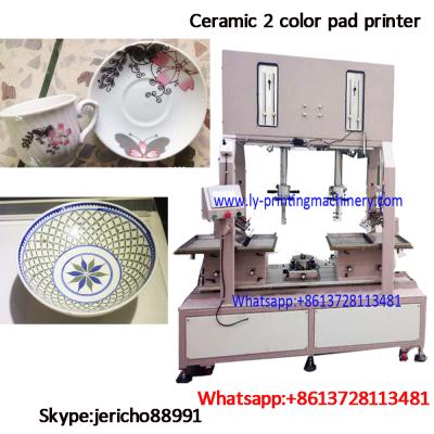 China ceramic tampo printing machine for printing pattern on bowl 2 color ceramic tampo printing machine for ceramic bowl for sale