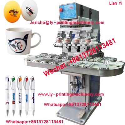 China All Kind Of Products Conveyor Table 4 Color Pad Printing Machine With Closed Ink Cup System For Pen for sale