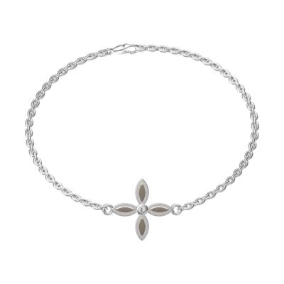 China Fashion Cute Simple Women Jewelry Pearlescent Flower Chain Bracelet for sale