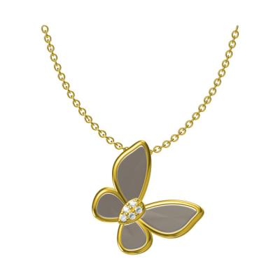 China FASHIONABLE Delicacy 925 Sterling Silver Mother of Pearl Necklace Butterfly Pendant Jewelry for sale