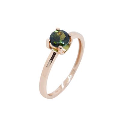 China CLASSIC Rose Gold Plated 925 Sterling Silver 4 Fork Set Round Cut Emerald Cubic Zirconia Green Stone Rings for sale