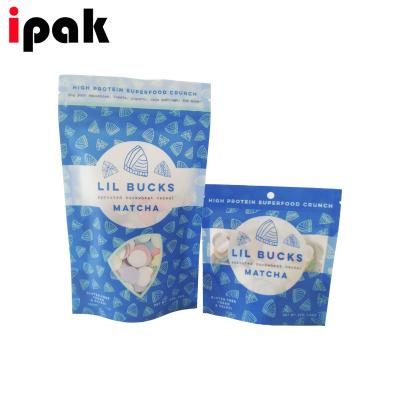 China Moisture Proof Zipper Top Pocket Small Stand Mylar Plastic Food Bag For Snacks Dried Fruits for sale