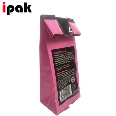 China Coffee Matte Outside Food Grade Custom Printing 250g 500g Wholesale Laminated Aluminum Side Sealed Gusset Side Coffee Bags With Valve for sale