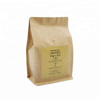 China Moisture Proof Resealable 4oz 8oz 500g 1kg Stand Up Flat Bottom Bag For Coffee With Valve for sale