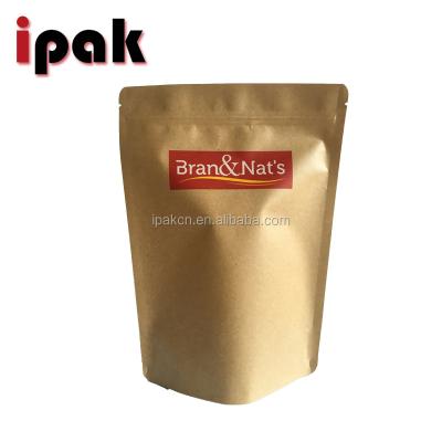 China Factory Supply Moisture Proof Resealable Rack Up Coffee Zipper Bags Resealable Rack Up Kraft Paper Snack Nuts Paper Packaging Bag for sale