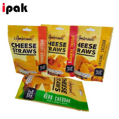 China Custom Printed White Recyclable Moisture Proof Biodegradable Snack Kraft Paper Pouch With Zipper For Chips for sale