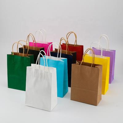 China Recycled Materials Factory Supply Custom Printing High Quality Recycled White Kraft Paper Shopping Bag With Twisted Handles For Gift for sale