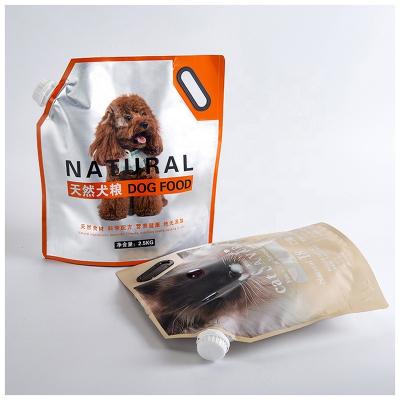 China Food Customized Aluminum Foil Reusable Stand Up Dog Food Bag Pet Food Packaging Pouch With Spout for sale