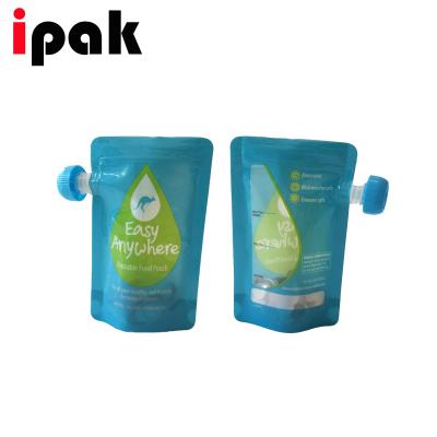 China Custom Printed Laminated Plastic Moisture Proof Water Drinkware Zipper Lock Material Clear Reusable Food Pouch Spout Up Pouches With Spout for sale