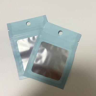 China Matte Ziplock Mylar Foil Bags Custom Made Moisture Proof With Front Side Clear Packaging For Jewelery for sale