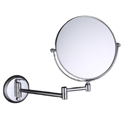 China High Performance Magnifying Stainless Steel Double Sided Folding Wall Mounted Makeup Mirror for sale